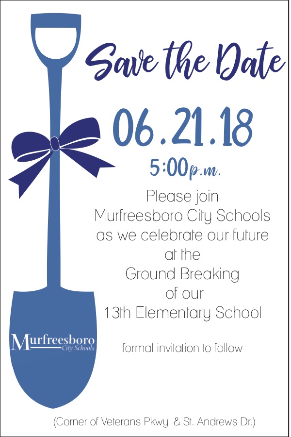 Ground Breaking save the date for new school