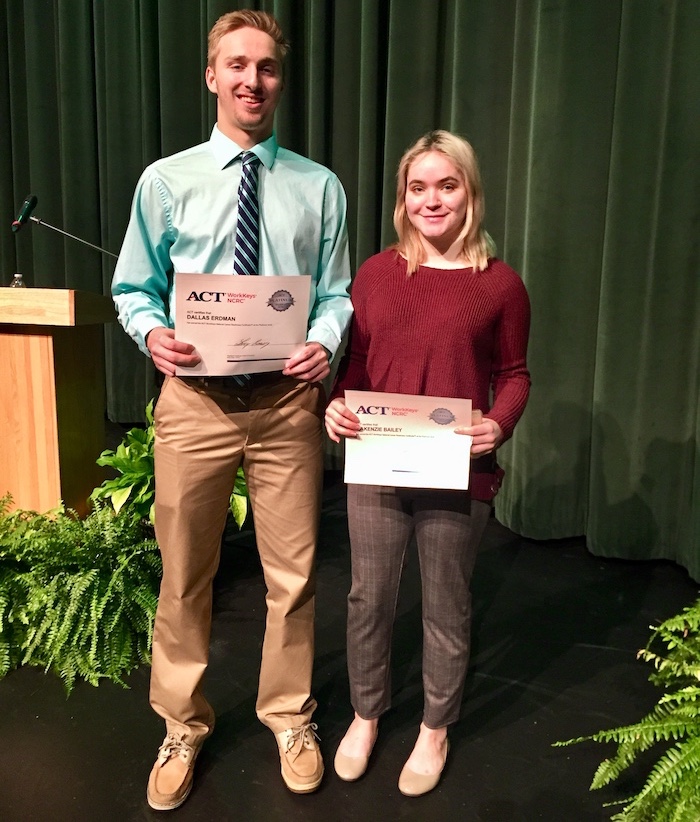 ACT WorkKeys perfect score winners