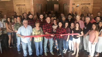 Ribbon Cutting for Jack Split Axe Throwing