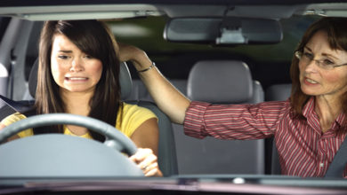 Teen learning to drive