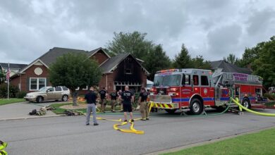 Husband and wife escape house fire