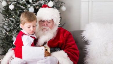 child in Santas lap