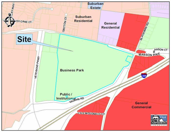 Future Land Use Business Park Site Map
