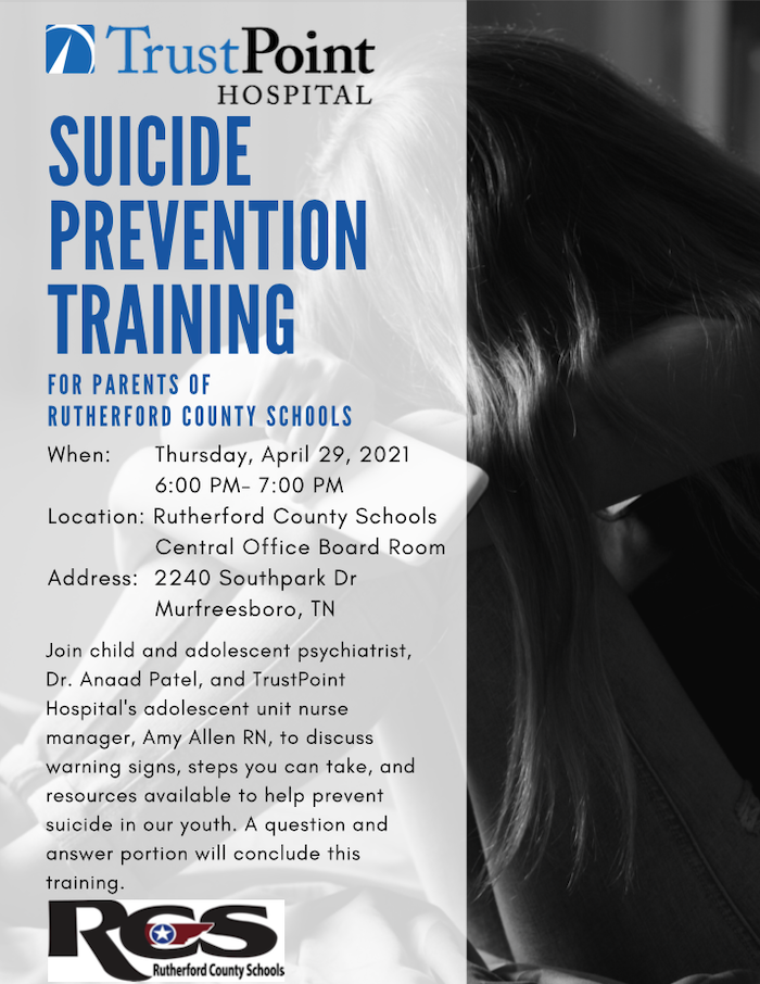 Youth Suicide Prevention training for parents