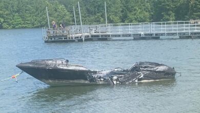 Boat Fire on Percy Priest Lake
