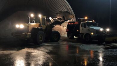 Street Crews loading salt for winter weather response