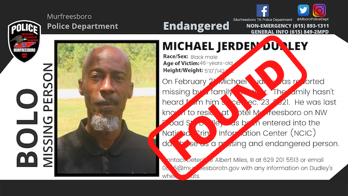 Michael Dudley Found