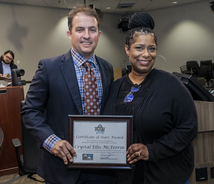 Mayor Shane McFarland and Crystal Ellis
