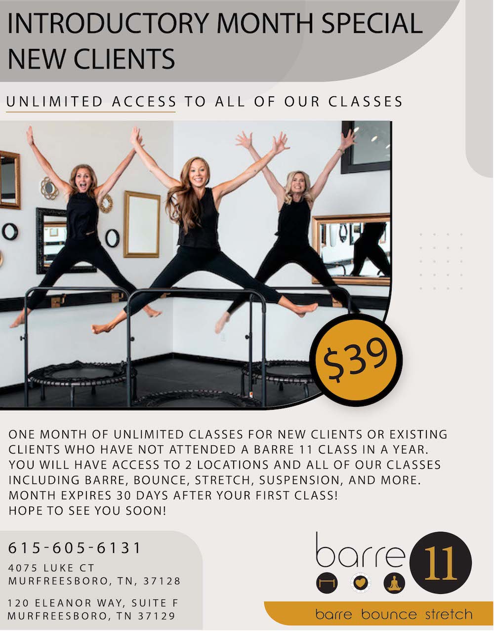 Barre 11 $39 Introductory Offer