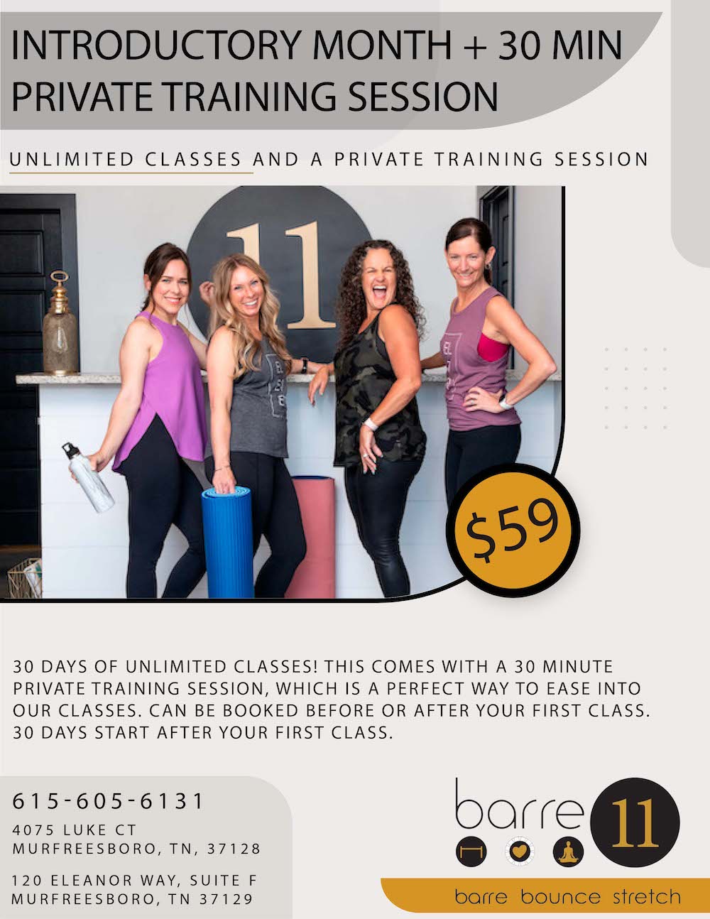 Barre 11 $59 Introductory Offer