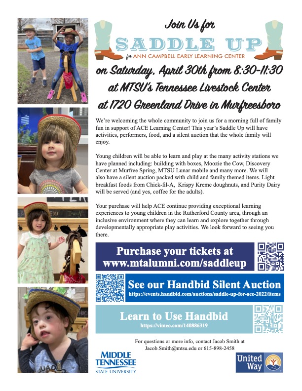 MTSU Ann Campbell Early Learning Center Saddle Up Event