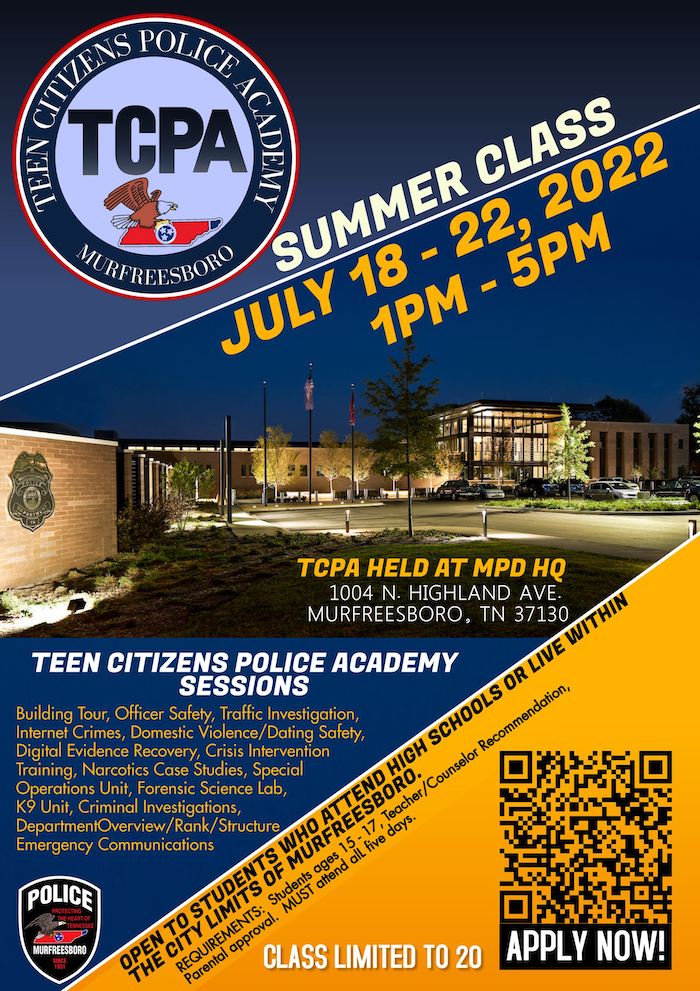 Teen Citizens Police Academy Summer Session