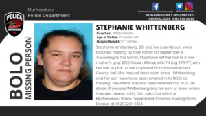 Missing Person Stephanie Whittenberg