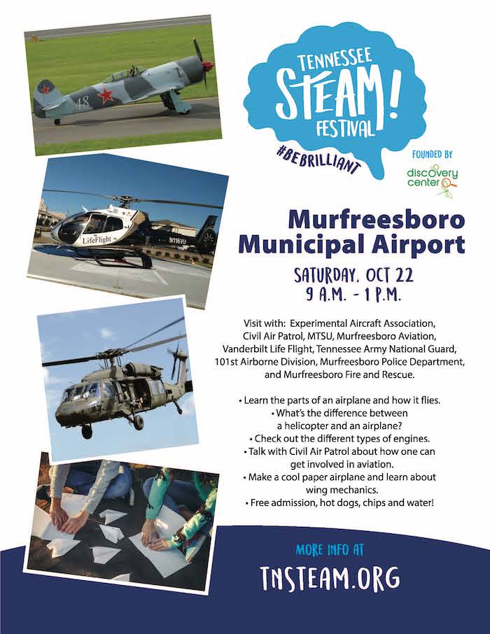 Murfreesboro Airport STEAM Festival Flyer