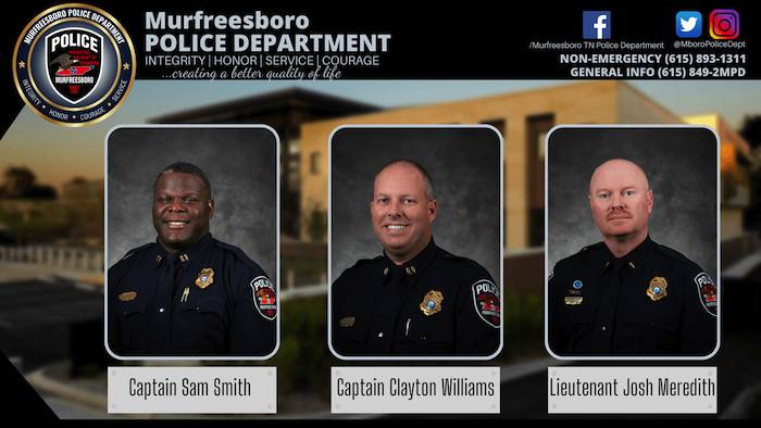 Murfreesboro Police Celebrates the Promotion of New Captains, Lieutenant
