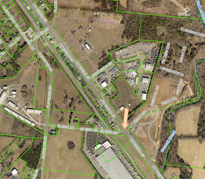 NW Broad St at Singer Rd and Oswin Dr