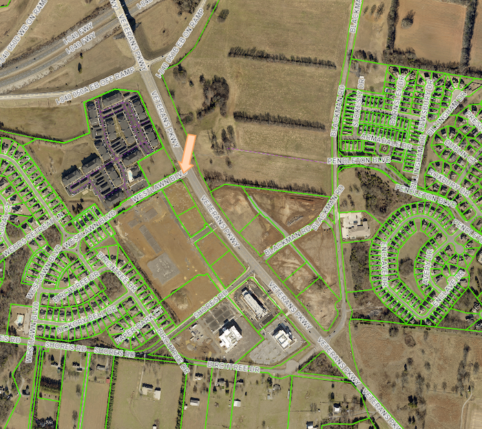 Veterans Parkway and Westlawn Blvd.