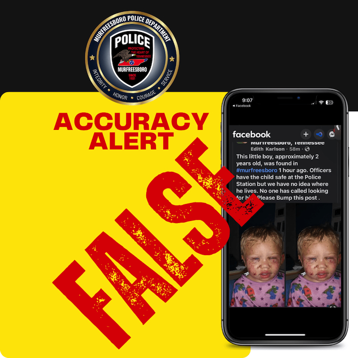 False Claims of a child found in Murfreesboro