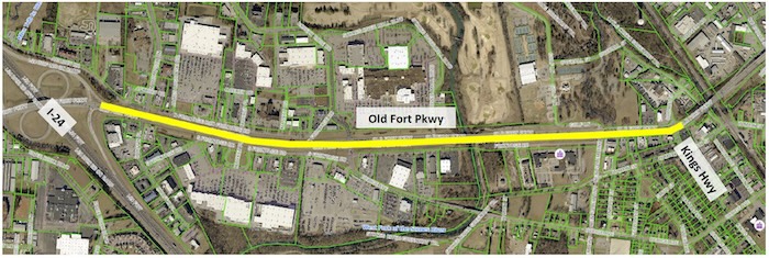 Old Fort Pkwy Widening Map