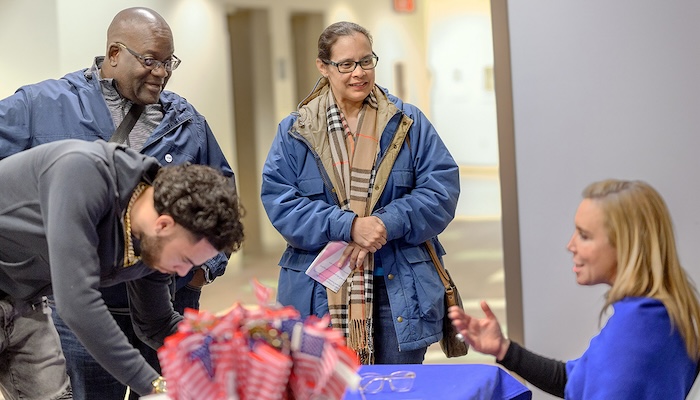 New and returning Middle Tennessee State University student veterans register and listen as Hilary Miller, right, the director of the Charlie and Hazel Daniels Veterans and Military Family Center provides information during a spring semester Newcomers Briefing in January 2024 at the Miller Education Center on Bell Street in Murfreesboro, Tenn. The spring semester Newcomers Briefing will start at 5 p.m. Thursday, Jan. 16, at Miller Education Center.