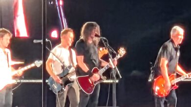 Foo Fighters on stage at Nissan Stadium during the Take Cover Tour on August 15, 2026, the venue's final concert, 35 miles from Murfreesboro