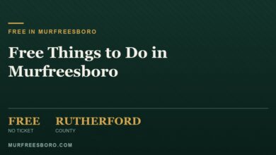 Illustrative J3 Media graphic for free things to do in Murfreesboro and Rutherford County