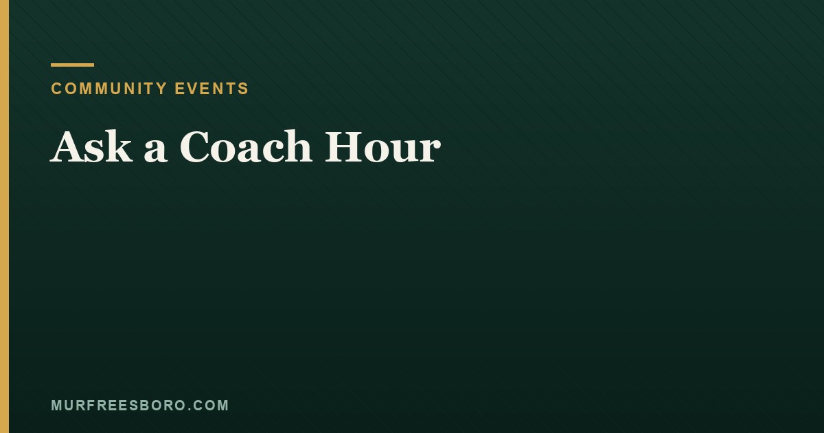 Ask a Coach Hour