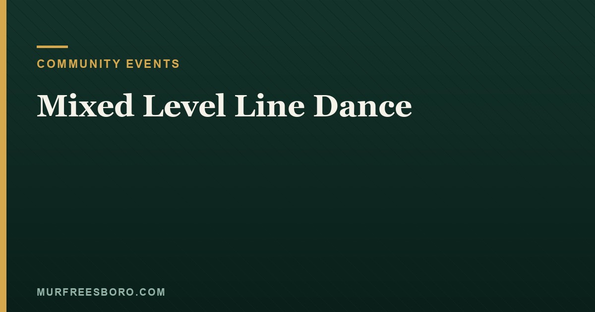Mixed Level Line Dance