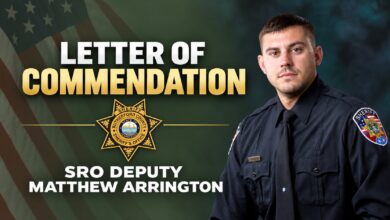 SRO Matthew Arrington recognized with Letter of Commendation