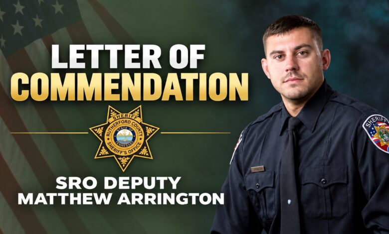 SRO Matthew Arrington recognized with Letter of Commendation